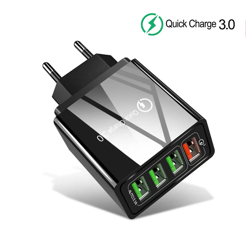 3.1A 4 порта USB зарядное устройство Quick Charge 3,0 для iPhone samsung XiaoMi huawei настенный мобильный телефон Универсальный адаптер Быстрая Зарядка разъем