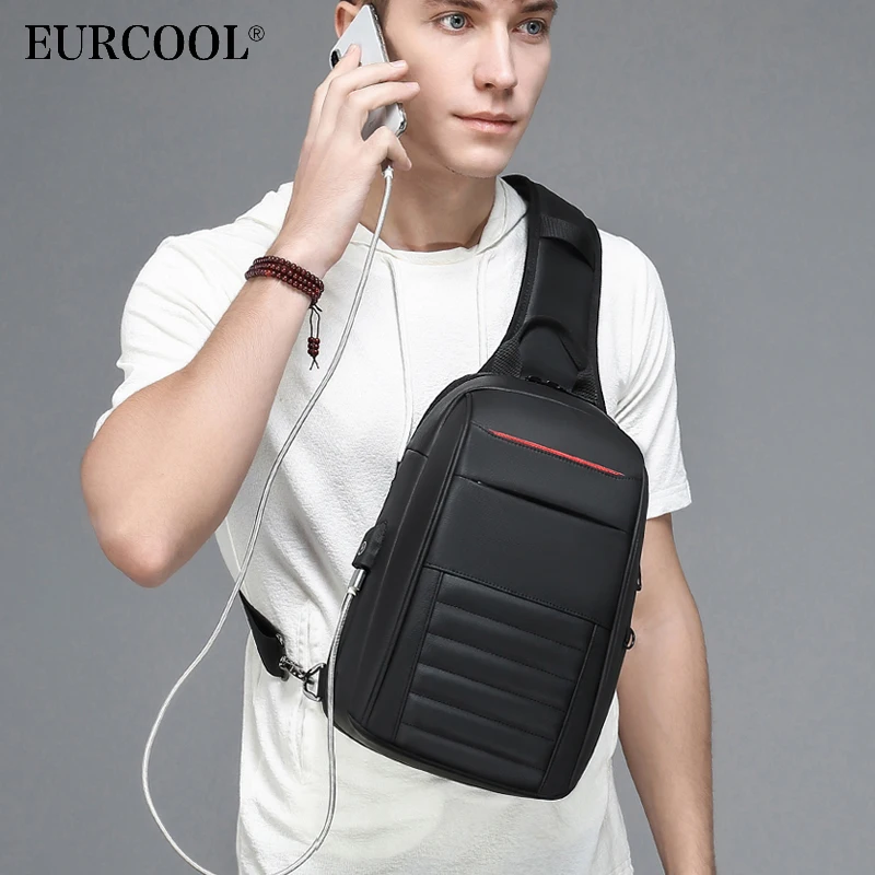 EUROCOOL Bolso de hombro multifuncional para hombre, bolso de negocios tipo  bandolera, Diseño de carga por Usb, resistente al agua|Riñoneras| -  AliExpress