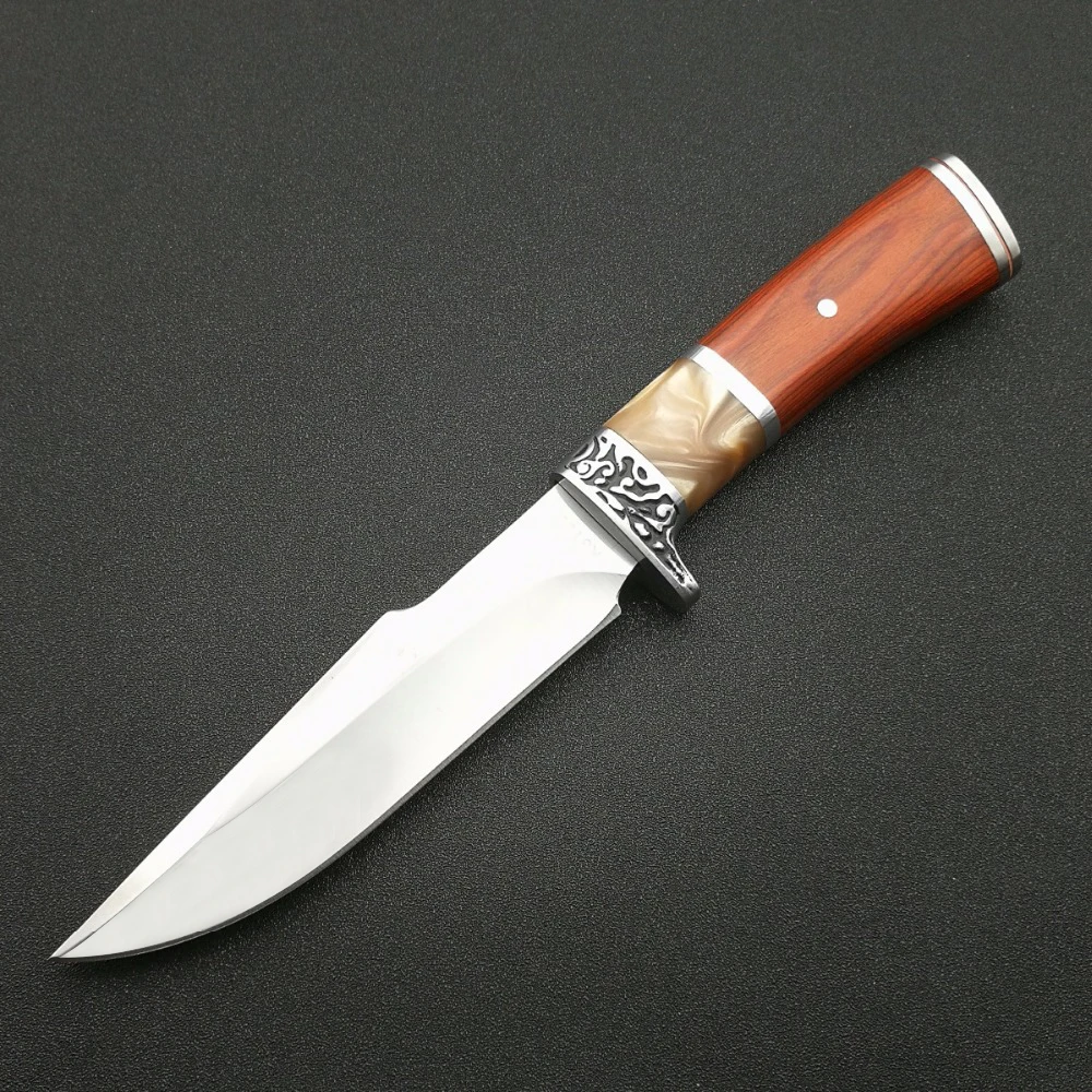 DuoClang дикие джунгли охотничий нож с фиксированным лезвием лезвие из нержавеющей стали, деревянная ручка тактические карманные ножи кожа/нейлоновая оболочка