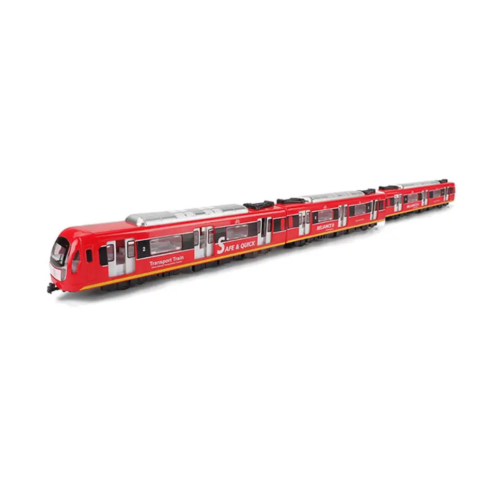 Модель 1: 87 переносные игрушки для поездов, наборы легковых автомобилей из сплавов, высокоскоростные рельсы, игрушки для поездов в метро, светильник, модели рельсов - Цвет: J