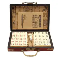 Mah-Jong Chinese Numbered Mahjong Set 144 Tiles Mah-Jong Set Portable Chinese Toy Party Gambling Game Board With Box 1