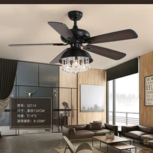 Промышленный подвесной светильник в скандинавском стиле с подвеской в виде кристаллов, современный минималистичный стиль, для гостиной, столовой, с вентилятором, деревянный потолок в виде листьев