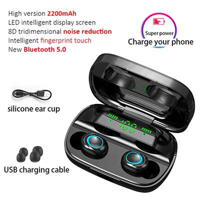 Black Новые беспроводные TWS 5,0 bluetooth наушники S11 Hi-Fi стерео игровая гарнитура Водонепроницаемая с микрофоном свободные наушники для телефонов - Цвет: Black