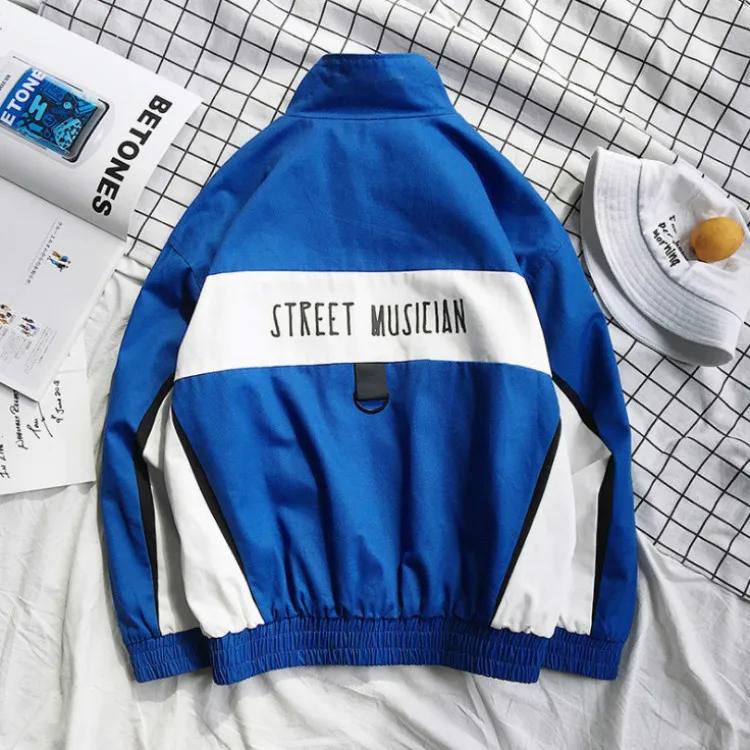 Autumn New Style Teenager Fashion Joint Lettered Trend Jacket University Style Stand Collar Versatile Loose-Fit Coat