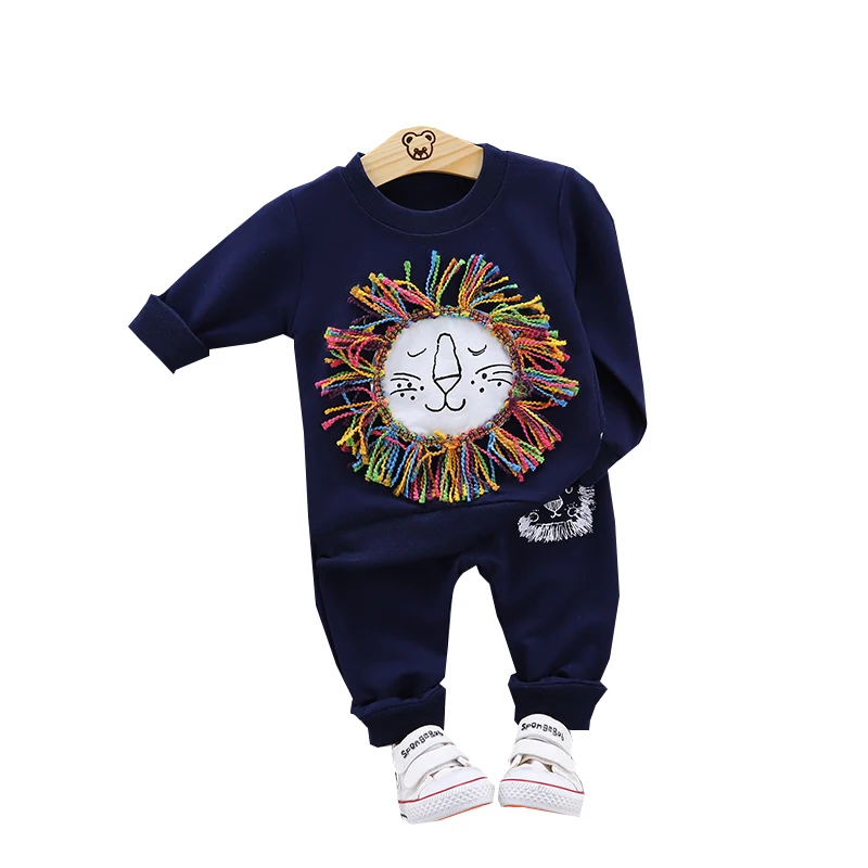 Children Cotton Clothing Sets Spring Autumn Baby Boys Cartoon T-Shirts Pants 2Pcs/set Fashion Kid Girl Clothes Toddler Tracksuit | Детская