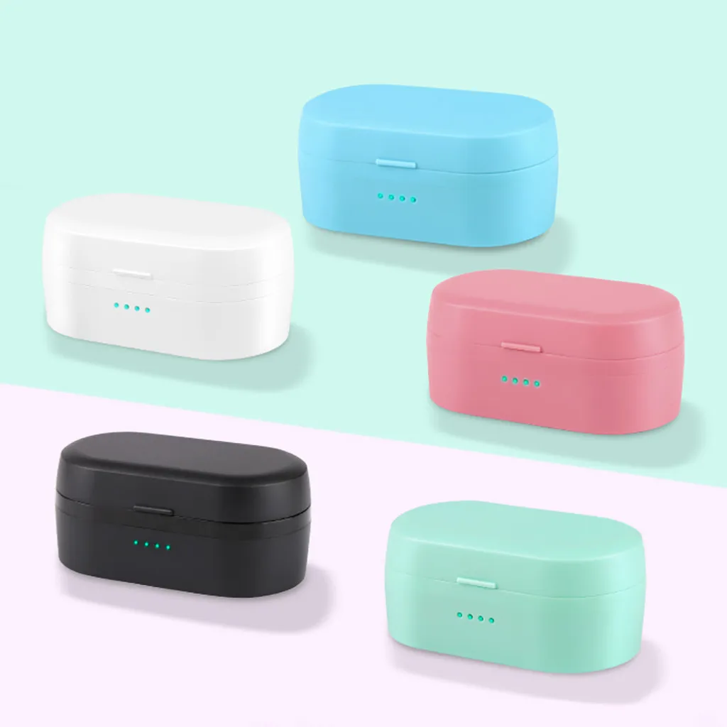 Ouhaobin мини наушники с поддержкой Bluetooth для занятий спортом True Беспроводной гарнитура bluetooth наушники 5,0 наушники-вкладыши Наушники с зарядки чехол 1125#2