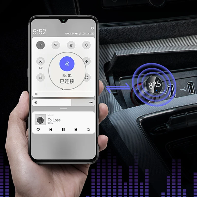 Автомобильный fm-передатчик модулятор Bluetooth 5,0 автомобильный комплект с 3.1A двойной USB зарядное устройство авто аудио mp3-плеер автомобильный fm-передатчик