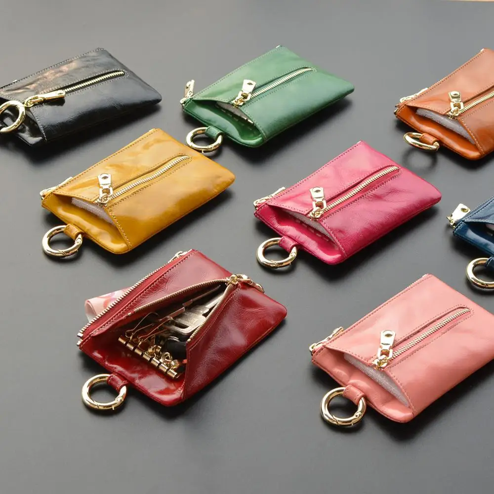

Card package change two-in-one multi-function storage leather key pouch female large capacity mini cute key chain bag