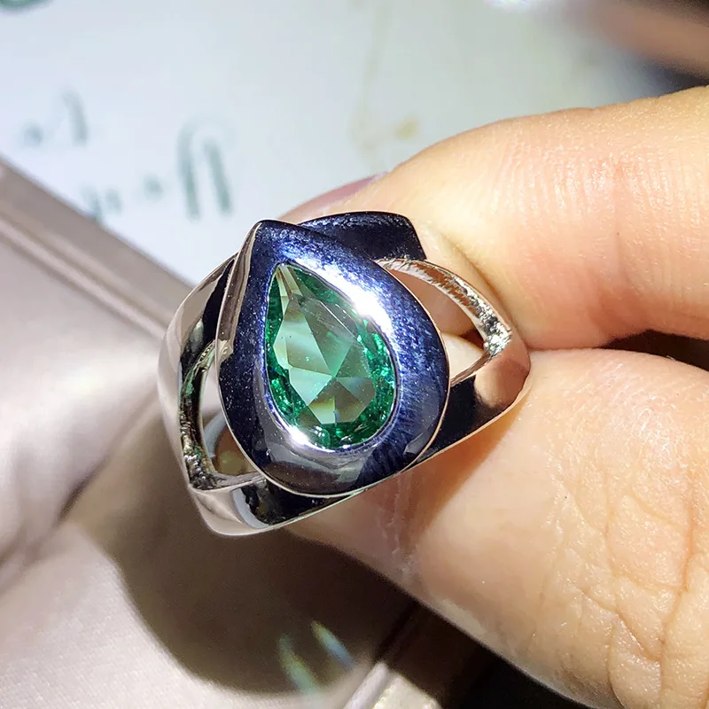 Big Green Crystal Ring Women, Green Jewelry Ring Women