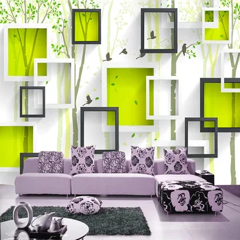 

3DLarge mural wallpaper modern TV background wall abstract tree flower bird bedroom sofa background wall covering non-woven