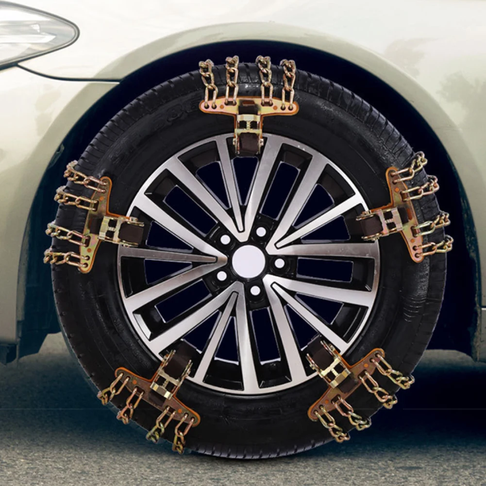 Anti Slip Chains Emergency 4 Ropes Snow Easy Install Car Steel Tire Practical Winter Wheel Mud Road Truck Durable