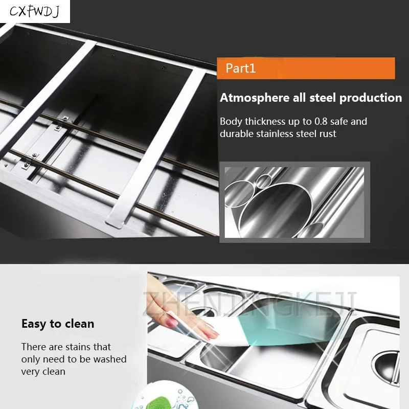 Insulation Soup Pool Machine Electro-thermal Stainless Steel Insulation Station Commercial Dining Table Fast Food Car Insulation