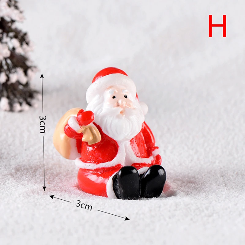 Мини Новогоднее украшение из полимера Санта Клаус Снеговик дерево микро Пейзаж Модель DIY Миниатюрные садовые фигурки украшение дома - Цвет: H