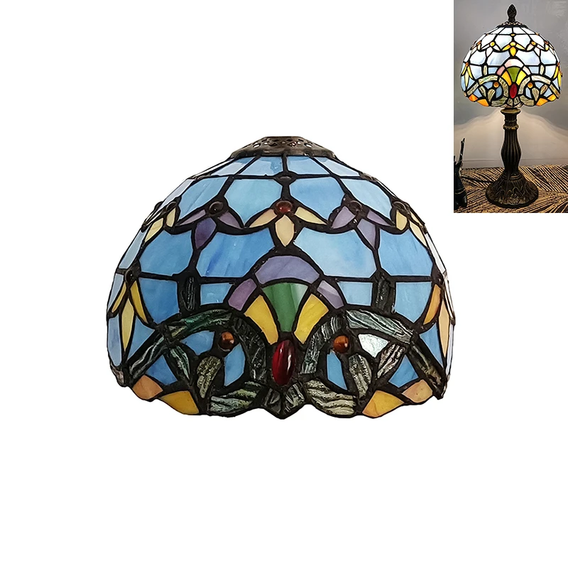 Woerfu European Tiffany Lampshade Blue Table Lamp Wall Lamp Pendant Light Diy Lamp Covers Shades Aliexpress