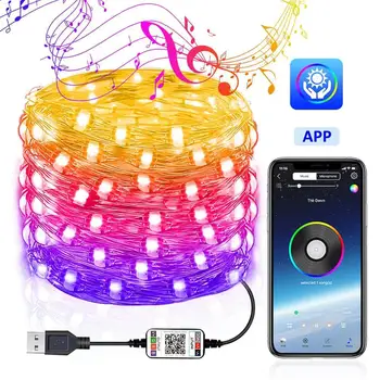 

QIFU LED String Light Bluetooth String Lamp Christmas Decorations For Home Christmas Tree Decor New year2021 Xmas Ornaments Noel