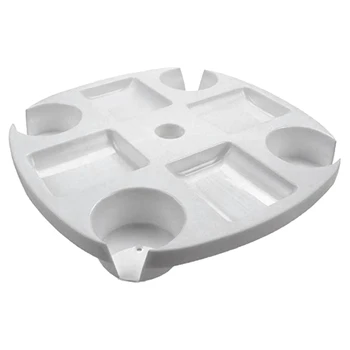 

17 Inch Round Plastic Holders Snack Cups Beach Umbrella Table with Cup for Garden Swimming Pool