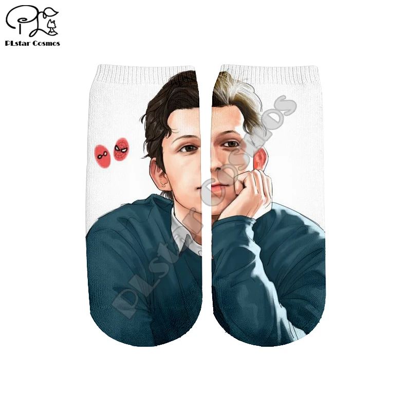 

PLstar Cosmos Marvel Tom Hollan Socks 3D Printed Women/men/boy/girl Cartoon Socks Summer Autumn Funny Short Ankle Socks Style-2