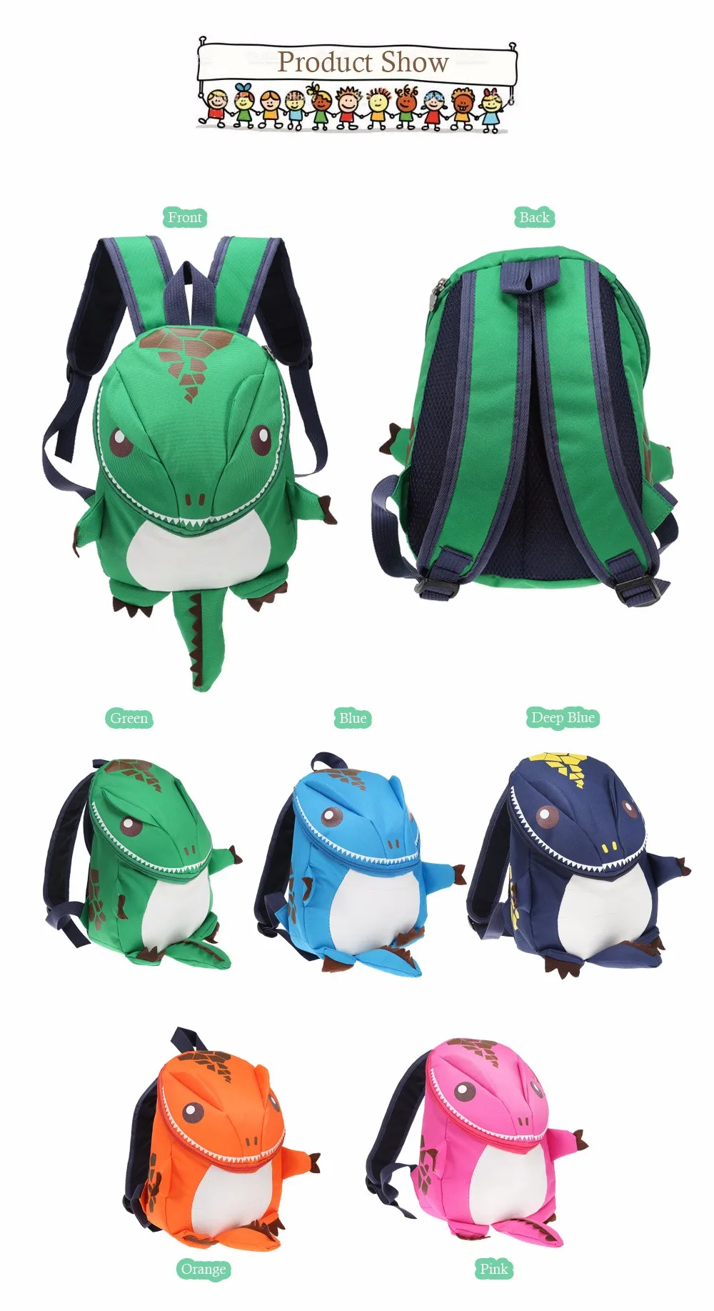 3D Динозавр Детская сумка для мальчиков девочек Водонепроницаемые Детские рюкзаки маленькая сумка девочка милые принты в виде зверей дорожные сумки игрушки подарки