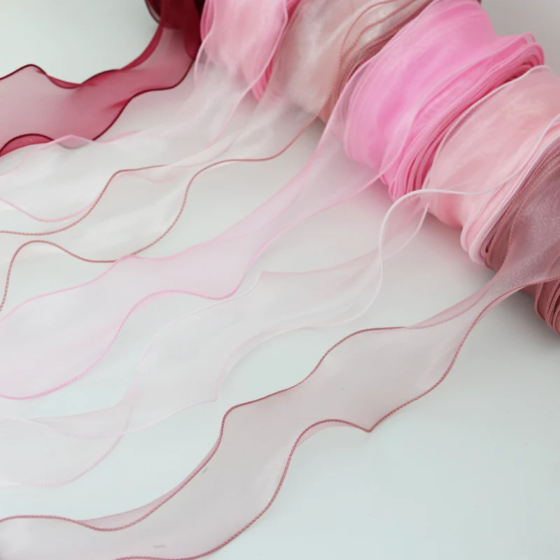 Wave Silk Organza ribbon 60mm Bow material for hair ornament gift wrapping decoration lace ribbons ribbon decoration,ribbon supplies,organza ribbon,wrapping ribbon,lace trim ribbon