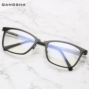 

GANGSHA Square Glasses Frame Woman Men TR90 Glasses Retro Frames Clear Anti-Blue Ray lens Eyewear Eyeglasses Oculos De Grau 9931