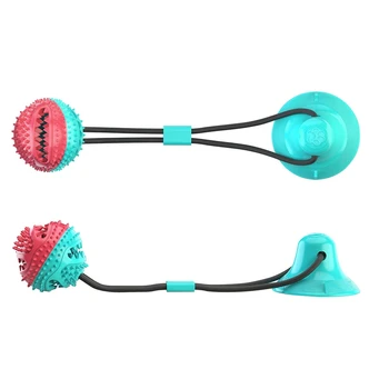 

Dog Molar Bite Toy Multifunctional Pet Chew Toy with Sucker Dog Pull Ball Dog Cat Clean Teeth Food-ABUX