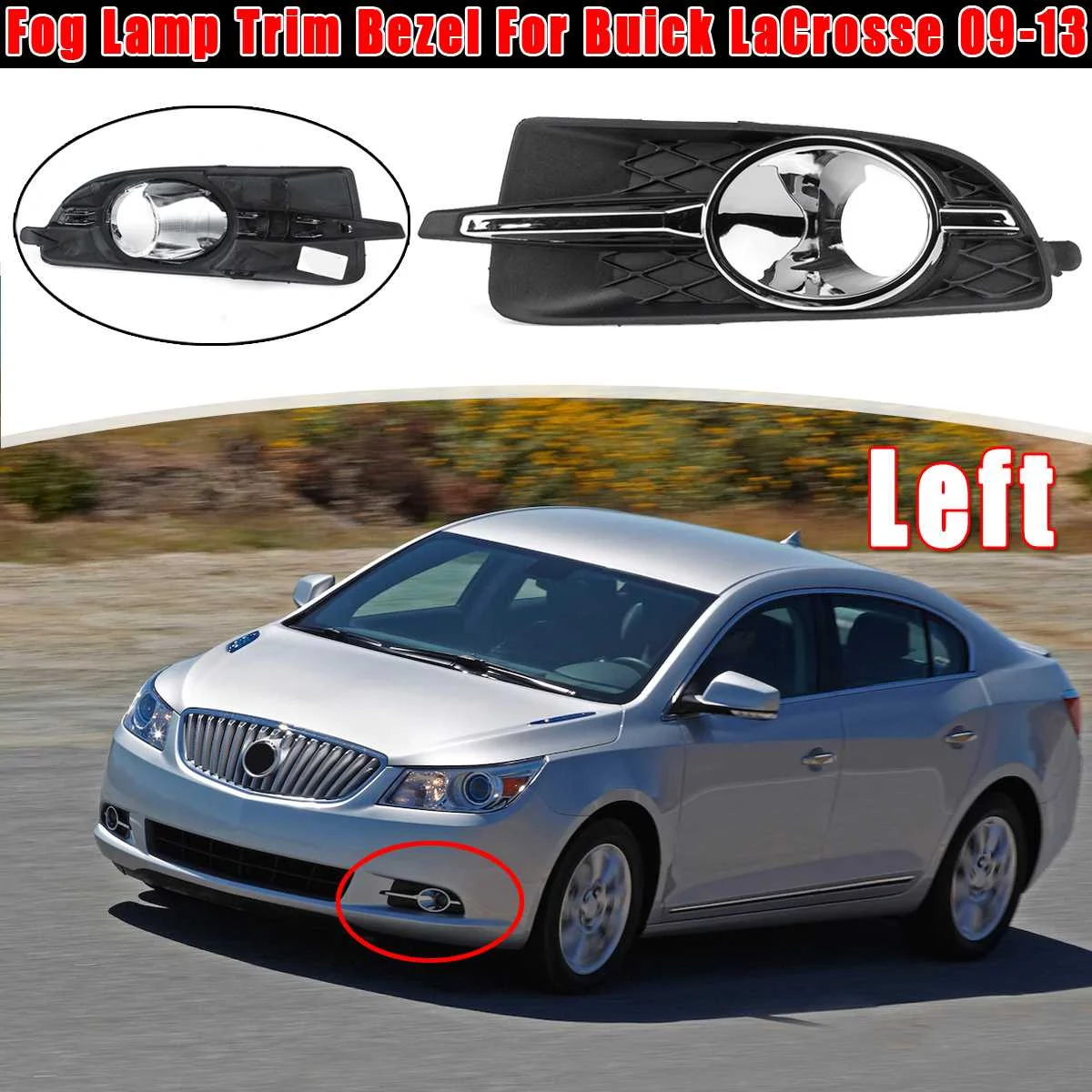 Переднего бампера нижняя туман светильник лампы отделка рамка для Buick Лакросс 2009 2010 2011 2012 2013 LH: 20859107 относительной влажности: 20859108 1/2 шт - Цвет: Left