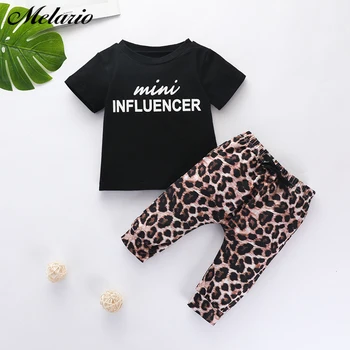 

Melario Toddler Boys Clothing Sets 2020 Baby Boy Girl Letter Print T-shirt and Leopard Pants Outfit Boys Clothes Sets