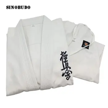 Nuevo Producto 2020 Kyokushinkai Dobok 12oz 100% algodón dogiCanvas Karate uniforme tipo Kimono Gi paño para niños adultos, cinturón blanco gratis