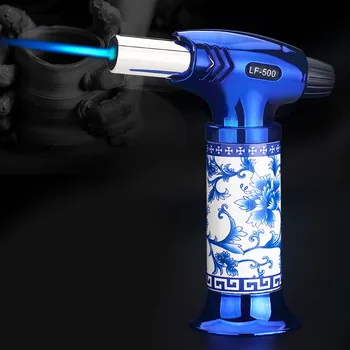 

Blue and White Porcelain Can Set Fire Spray Gun Chinese Style Personality Butane Torch 1300 ° Welding Torch （no gas）