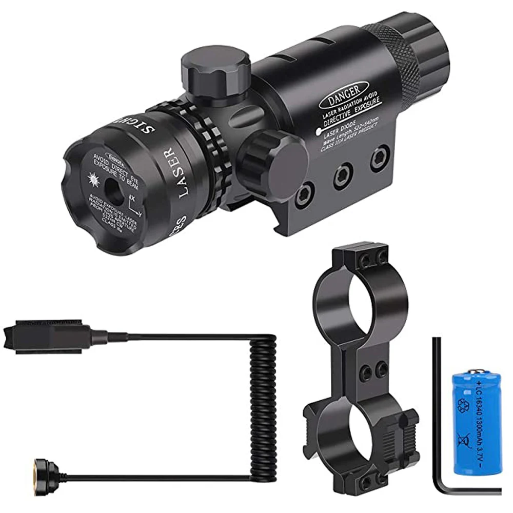 Tactical Hunting Green Dot Laser Sight Long Distance AdjustableScope 20mm Rail Picatinny Air Rifle Scope Mount Gun | Спорт и