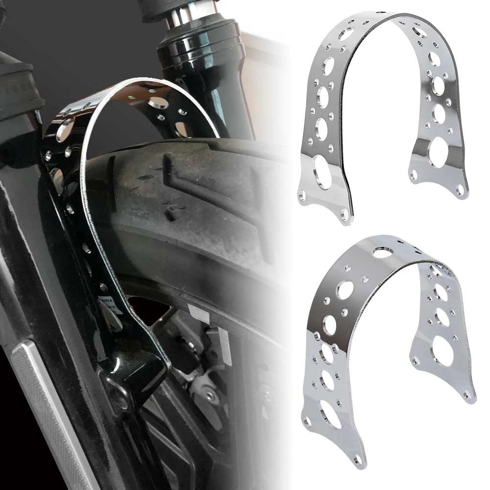 1 Pcs Motorcycle Chrome Front Fork Brace Tracker Narrow For Harley Sportster XL 883 1200 Dyna FXR FXD 1988-2020 | Автомобили и