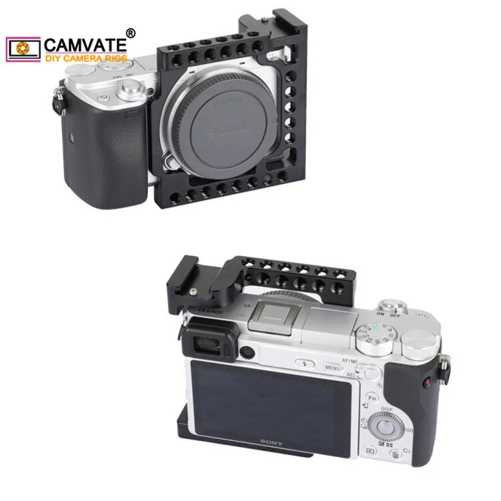 CAMVATE Камера клетка Риг с креплением для вспышки Холодный башмак и 1/4 &quot 20 нитей Sony