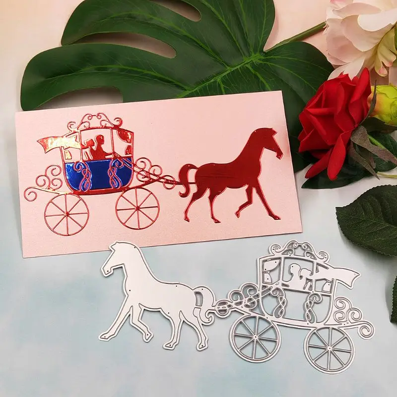 

Wedding Carriage Metal Cutting Dies Stencil DIY Scrapbooking Album Stamp Paper Card Embossing Craft Decor