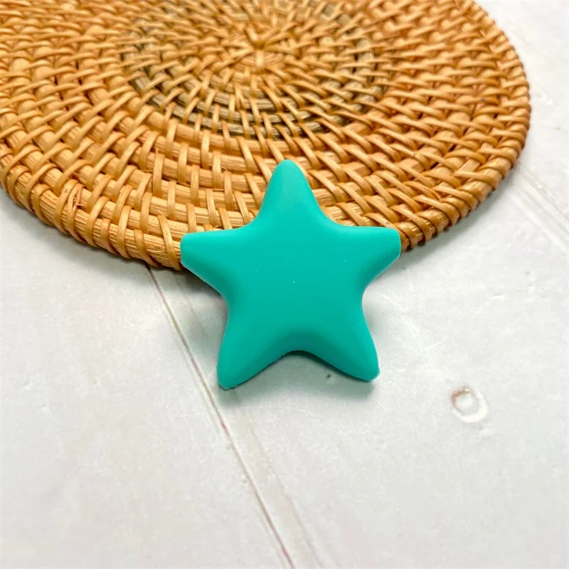 10pcs/lot BPA Free Stars Silicone Beads  Baby Teethers Food Grade Baby Teething Toys For Pacifier Chain Necklace DIY Accessorie 5