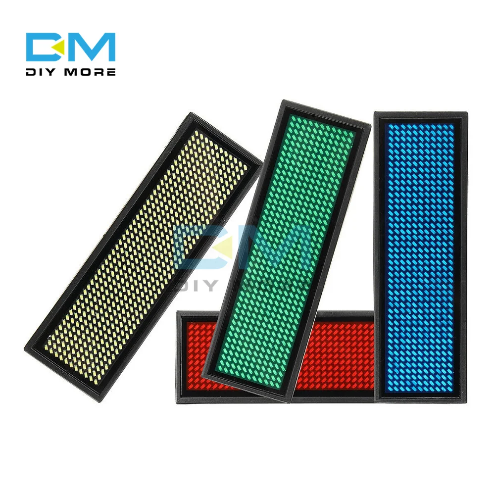 【Daily Deals】 Rechargeable Bluetooth Digital LED Badge DIY Programmable Scrolling Message Mini LED Name Tag 15 Display Languages Badge Module.