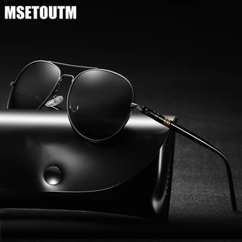 

2020 MSETOUTM UV400 Polarized Sunglass Men Metal Driver Retro Brand Designer Pilot Male Alloy Sun Glasses High Quality Vintage