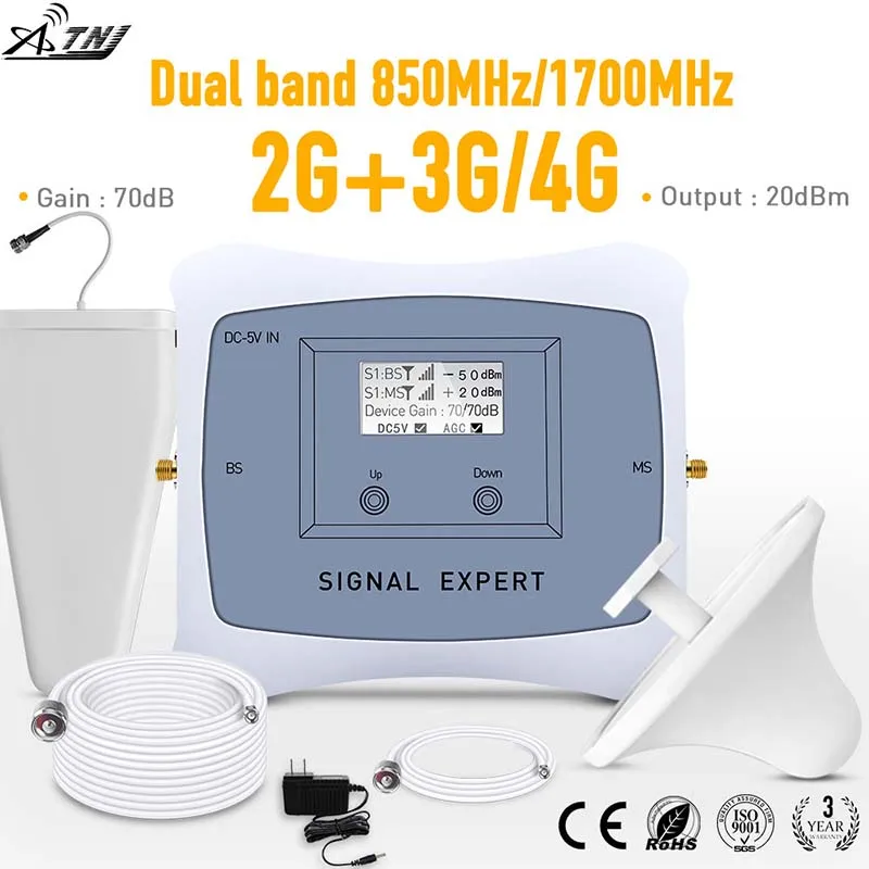 ATNJ распродажа! Умный lcd двухдиапазонный 2G 3g 850/1700MHz повторитель сигнала для сотового телефона Сотовый усилитель сигнала ATNJ распродажа! Умный lcd двухдиапазонный 2G 3g 850/1700MHz повторитель сигнала для сотового телефона Сотовый усилитель сигнала