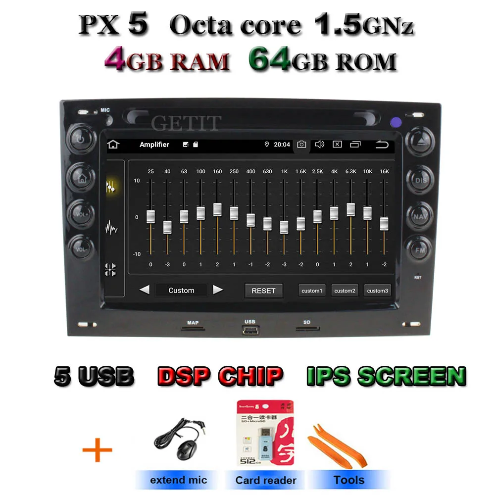 Ips Android 9,0 4G 64G Автомобильный dvd-плеер для Renault Megane2 Megane 2 2006-2010 gps радио - Цвет: PX5 Standard