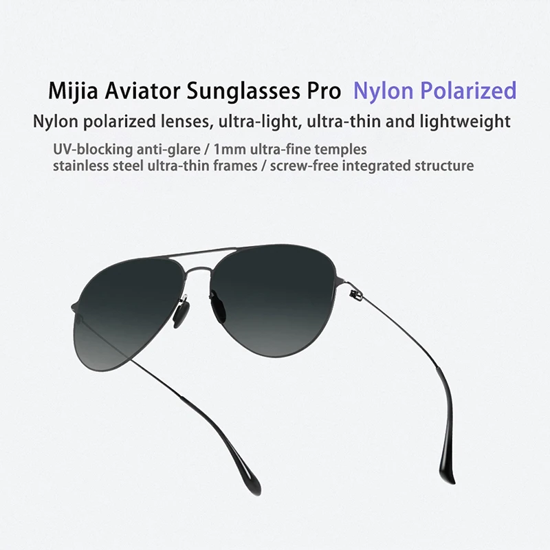 Xiaomi Mijia Pilots Солнцезащитные Очки Pro Block UV антибликовые солнцезащитные очки в оправе из нержавеющей стали