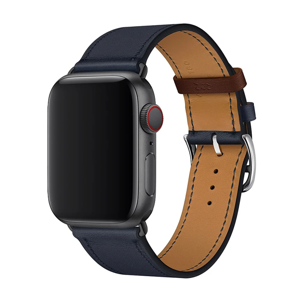 1 Модный ремешок из натуральной кожи петлевой для часов Apple Watch 42 мм 38 мм 40 мм 44 мм для iWatch ремешок спортивный Тур пылезащитный браслет ремень - Color: 1