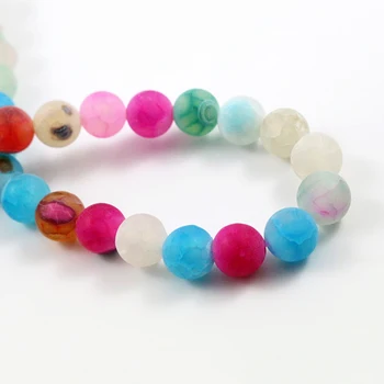 

8mm 45pcs/string Matt Natural Stone Beads Mix Colors Frosted Loose Round beads For jewelry making Wholesale and Retail-M7-02