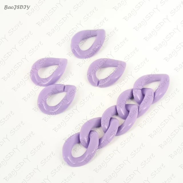 Wholesale 23mm*17mm Multi color Acrylic Twisted Chains Assembled Parts Beads Diy Jewelry Findings Accessories 60 pieces(JM6582) Light Purple