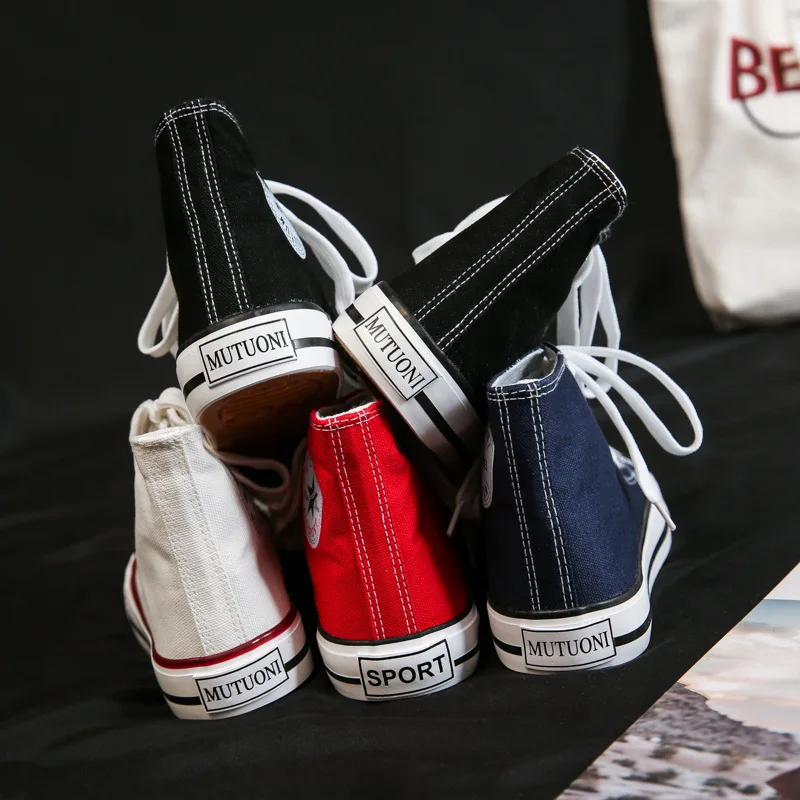 Men's shoes High-top Canvas Shoes Fashion Style Footwear Couple High-top Canvas Shoes Casual Shoes Non-slip Student Shoes 3