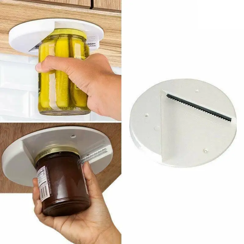 Jar Opener for Under the Kitchen Cabinet Counter Bag Bottle Arthritis Screw Cap 