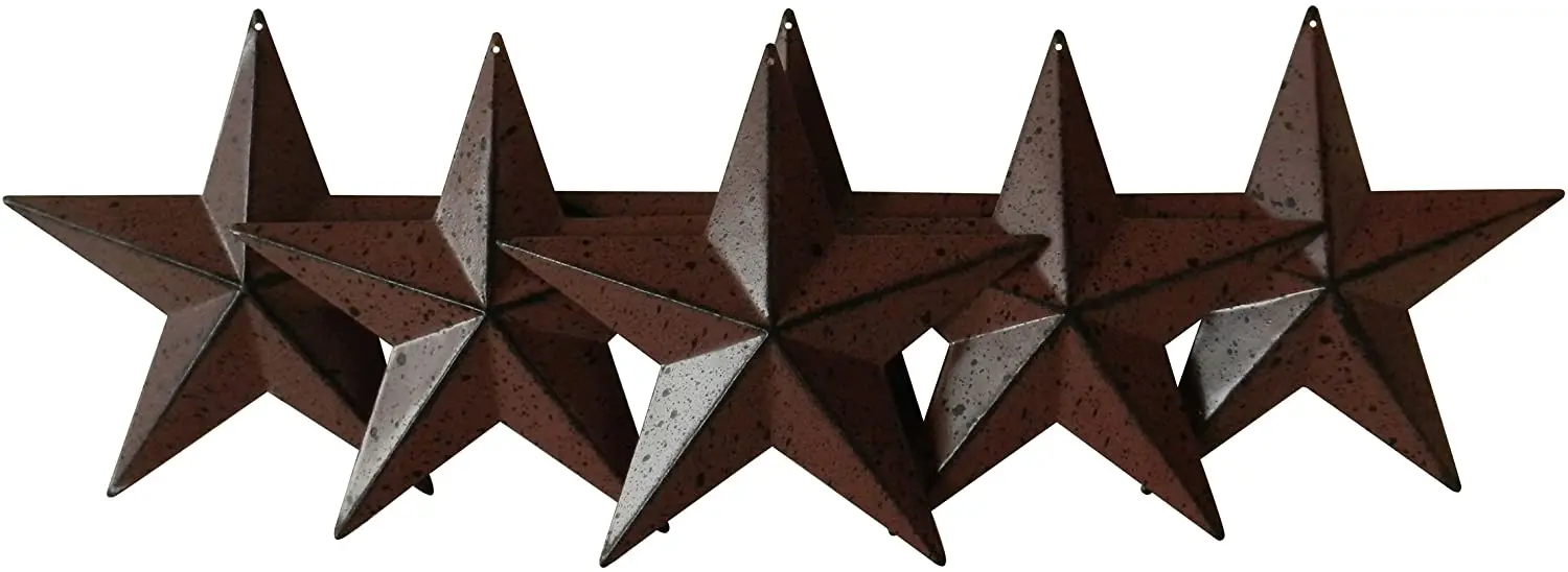 Rustic burgundy Tin Barn Star 14cm