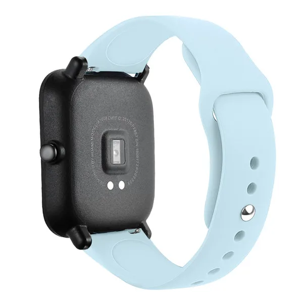 Silicone Soft Strap for Huami Amazfit GTS GTR 42mm Bracelet 20mm Wrist Band for Huami Amazfit Bip BIT Youth Wearable Watchband - Цвет: Light blue