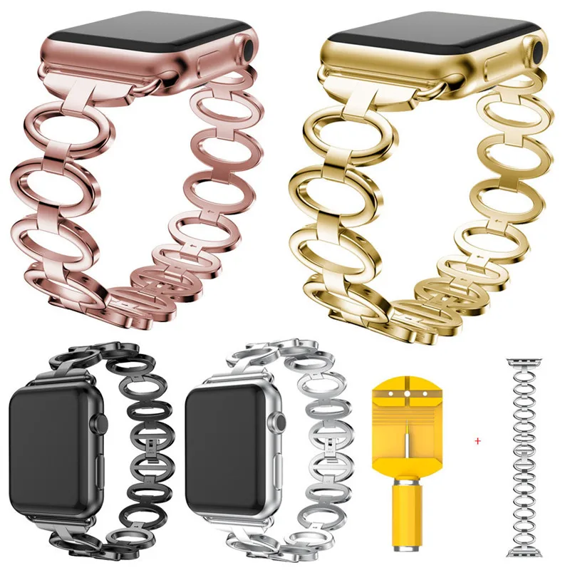 Металлический браслет из нержавеющей стали для Apple Watch Series 2/1, 38 мм, ремешок+ инструмент для ремонта