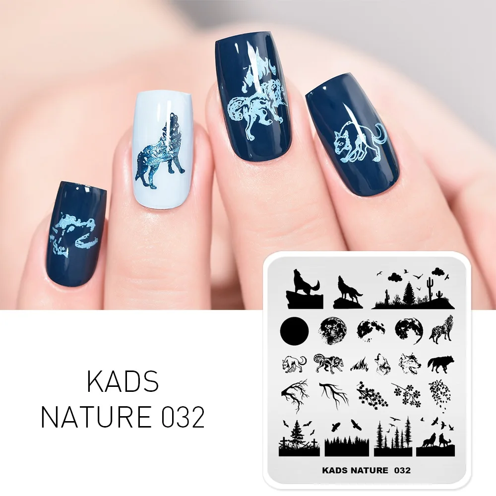 Nature 032 KADS шаблон для дизайна ногтей 35 дизайнов серия для дизайна ногтей штамп для штамповки изображения маникюрный шаблон для штамповки пластин трафарет Инструменты - Цвет: Nature 032