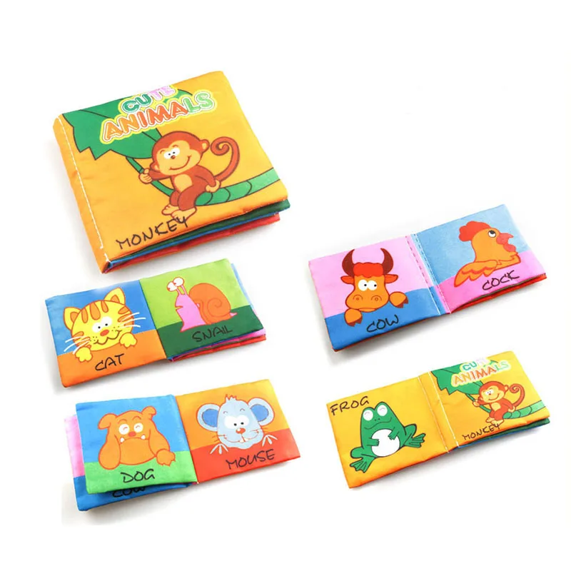 

Newborn Baby Soft Cloth Books Rustle Sound Infant Books Baby Books Quiet Books Educational Stroller Rattle Toys 0-12 month