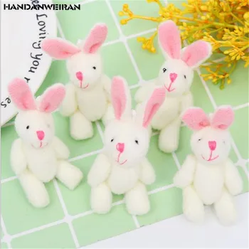 

1Pcs New Mini Holiday Gift Cute Joint Sitting Rabbit Plush Pendant Toy Christmas Gift For Girls&Boys&Childs HANDANWEIRAN